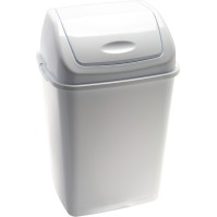 Basic bin with white swing lid 35 litres