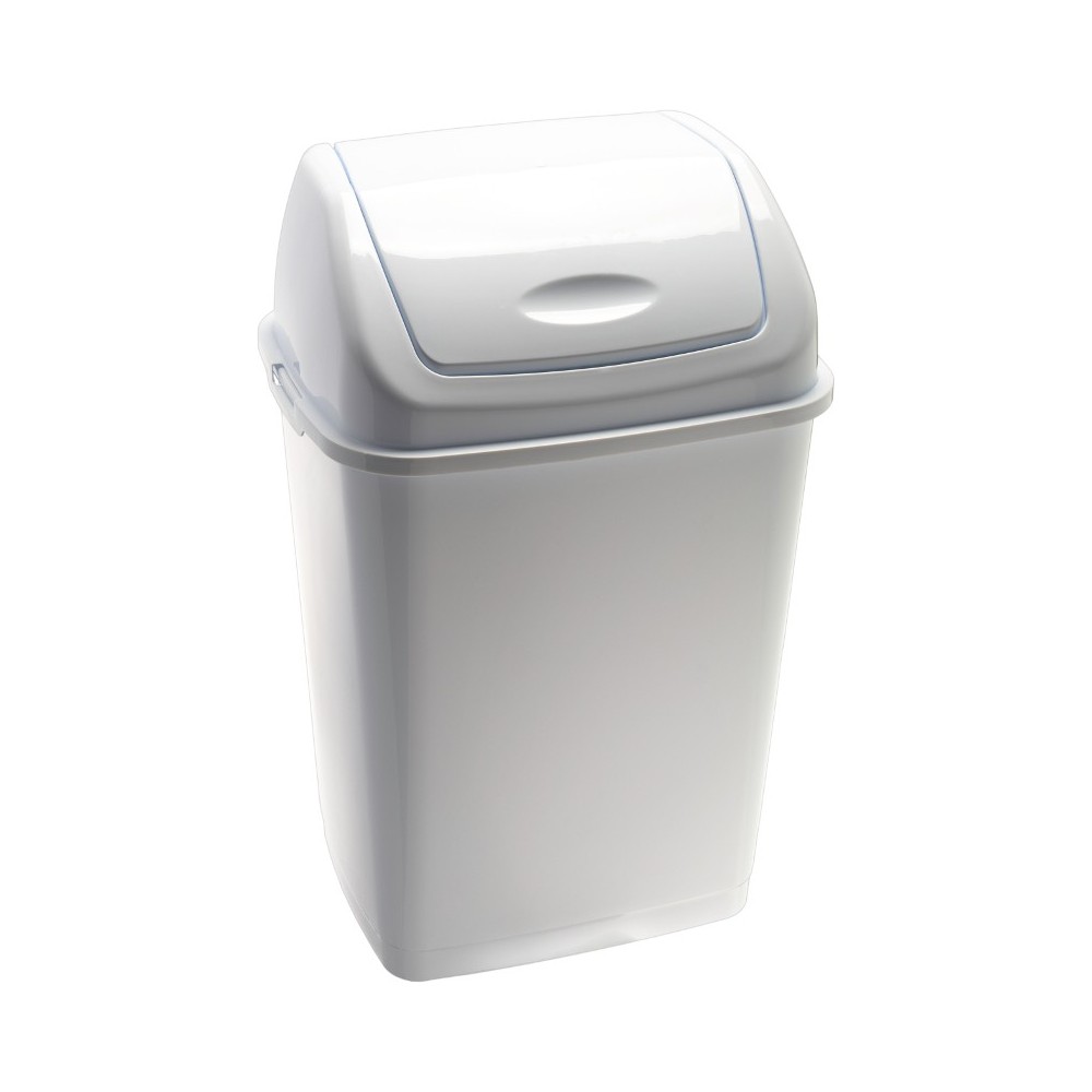 Basic bin with white swing lid 35 litres