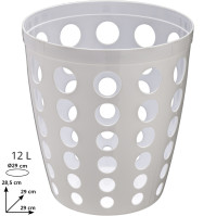 Perforated design wastepaper basket 12 litres