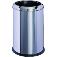 Stainless steel waste paper bin with 8-litre plastic container