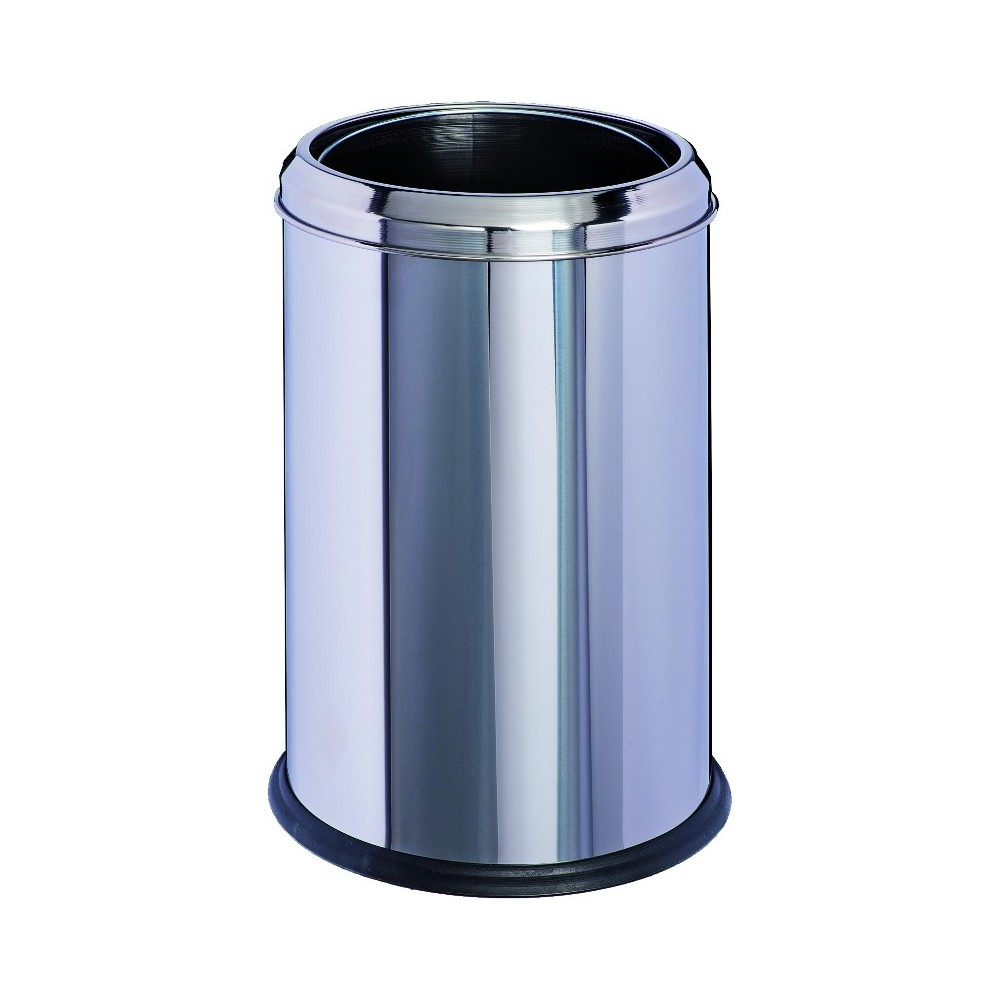 Stainless steel waste paper bin with 8-litre plastic container