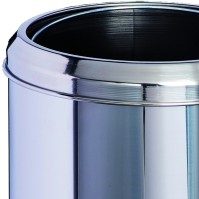 Stainless steel waste paper bin with 8-litre plastic container