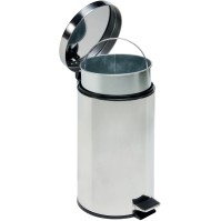 Small round galvanised pedal bin 5 litres