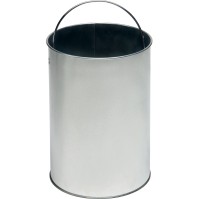 Small round galvanised pedal bin 5 litres