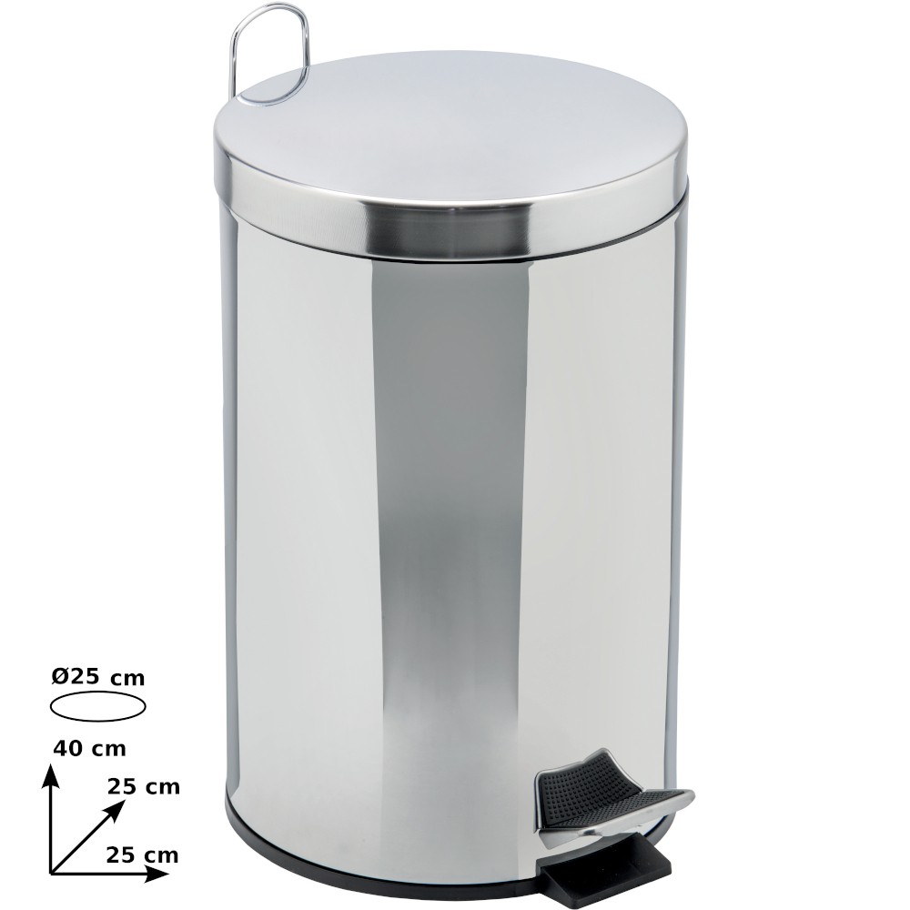 Round pedal bin galvanised steel 12 litres