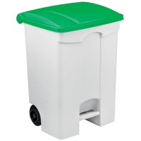 Pedal bin with green lid