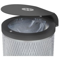 Marseille circular bin 120L with roof and ashtray