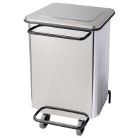 Mobile pedal bin 70 litres shiny stainless steel