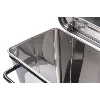 Mobile pedal bin 70 litres shiny stainless steel