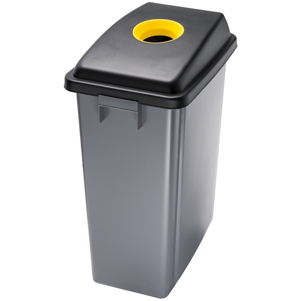 Selective sorting bin round opening 60 litres yellow