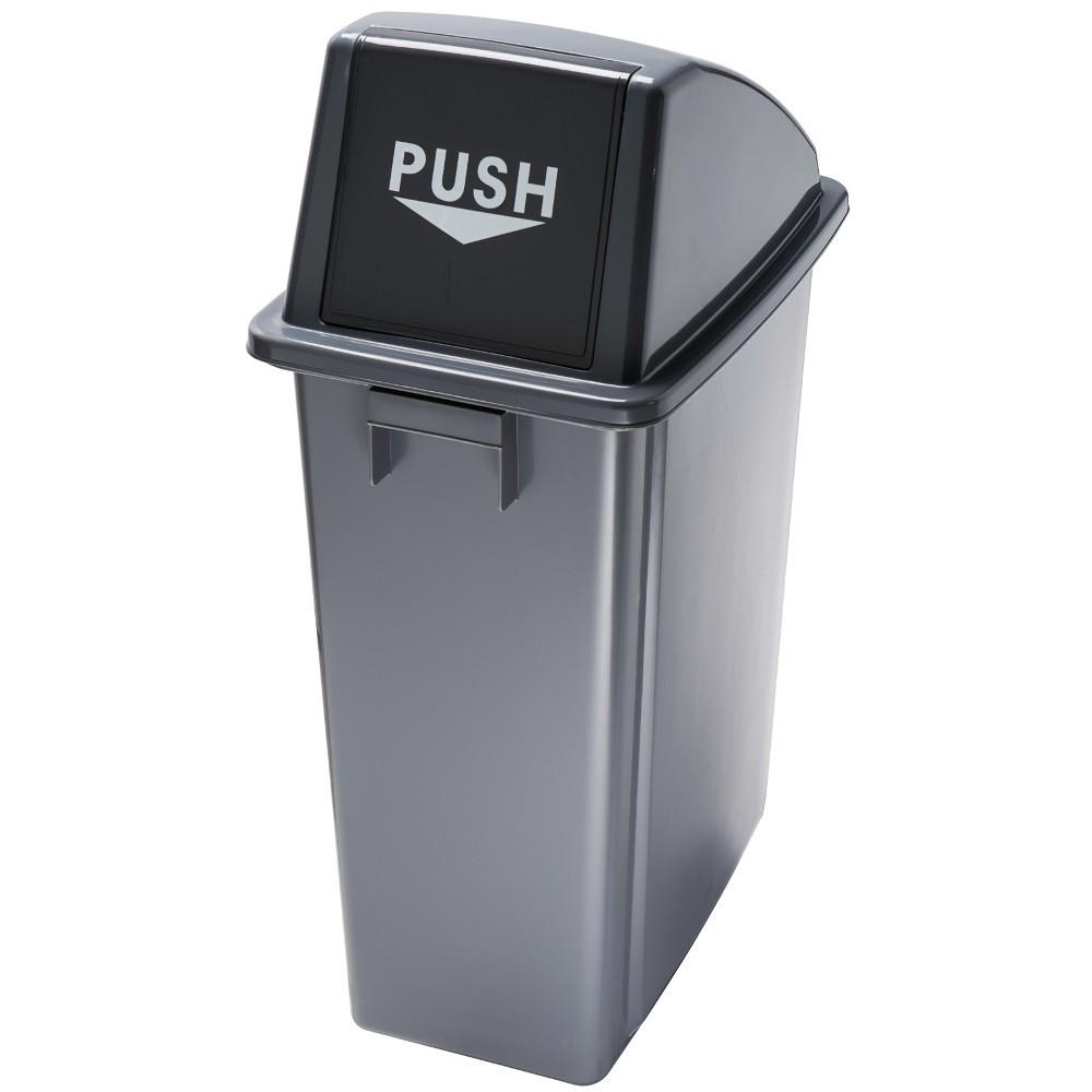 Selective sorting bin with front flap "push" opening