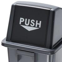 "Push" front opening swing selective sorting bin lid