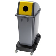 Selective sorting bin with front round opening 60 litres with trolley