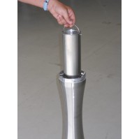 Brushed stainless steel column-shaped ashtray 4 litres