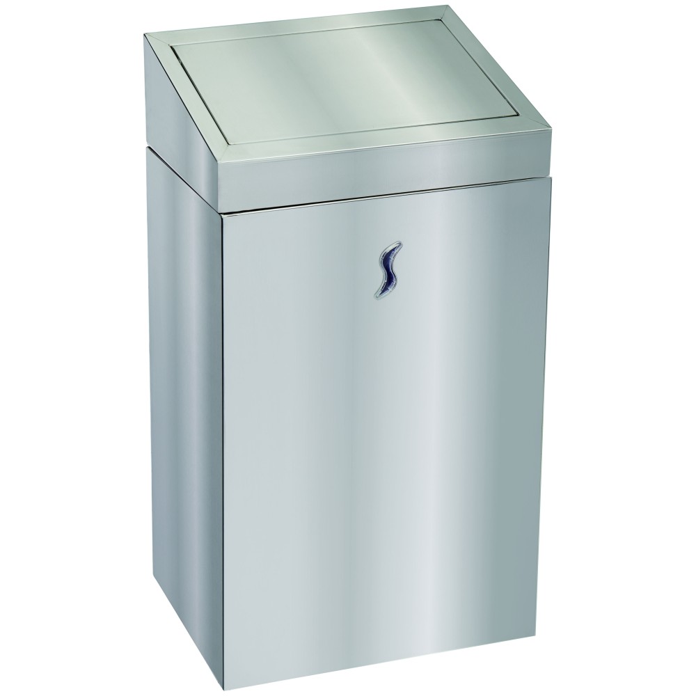 Sanitary bin 25 litres stainless steel swing lid