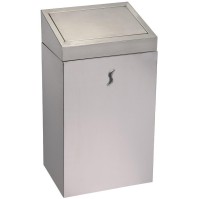 Sanitary bin 25 litres stainless steel swing lid