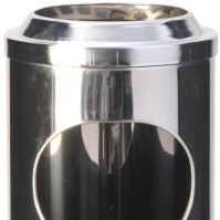 Small stainless steel basket ashtray with grid 11 litres