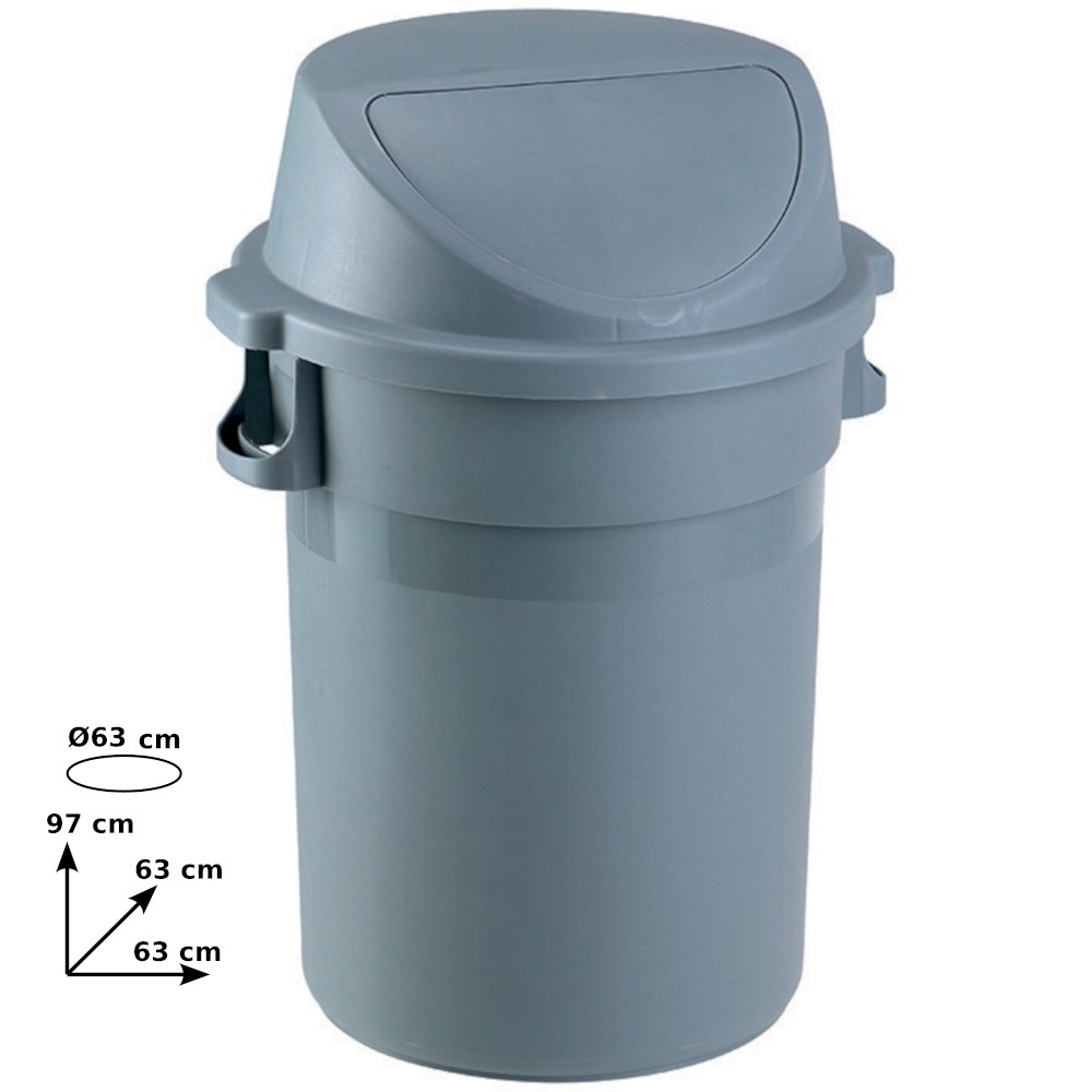 Maxipush 80-litre bin with flap