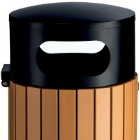 Round bin with wood blade imitation, secured, 40 litres