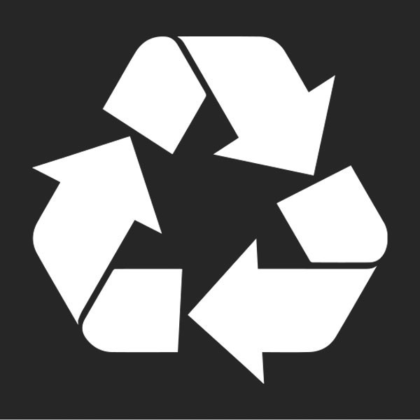 Recycelbares Symbol (weiß)