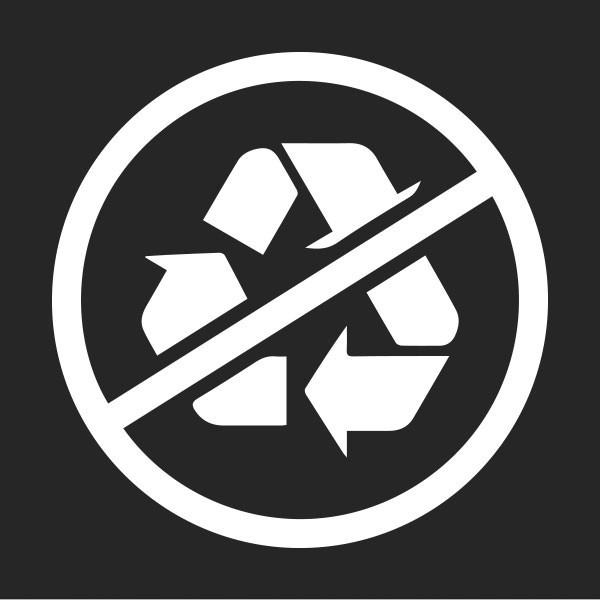 Nicht recycelbares Symbol (weiß)