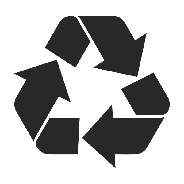 Recycelbares Symbol (schwarz)